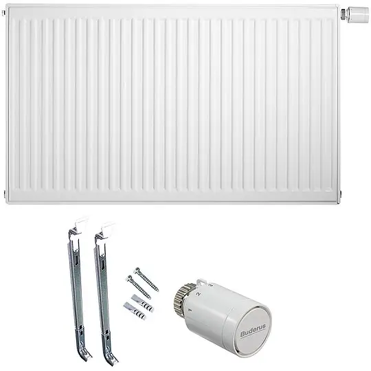 Buderus Ventil-Heizkörper Logatrend VCM-Profil.2 H 900 L 900 Typ 21 - 1296/802 Watt - Set mit Thermostatkopf Schnäppchen