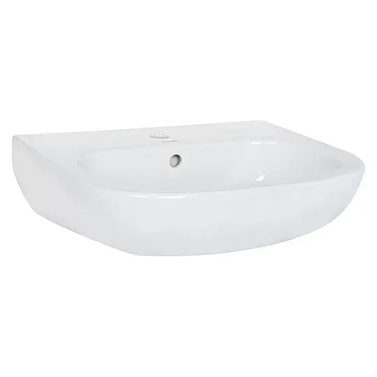 Rabatt Waschtisch Duravit D-Code 600 mm, mit Überlauf, 1 Hahnloch, weiß - 2310600000