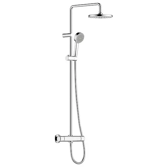 Duschsystem Hansabasic mit Thermostat, Kopfbrause 200 mm, chrom - 55350110 Schnäppchen