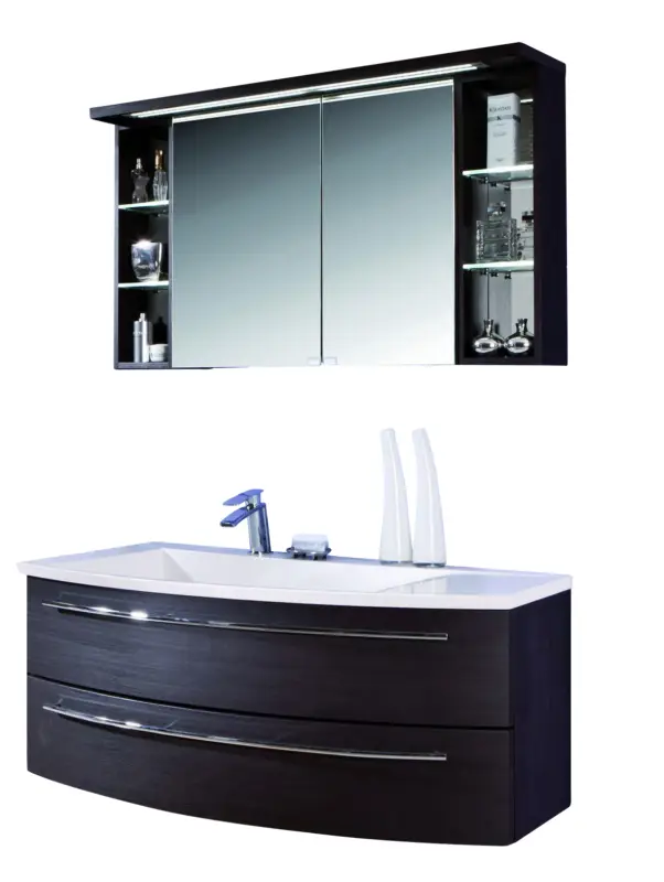 Highlight Puris Crescendo Badmöbel-Set 120 cm breit kombinierbar - Becken links