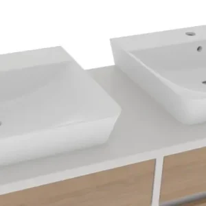 Preisreduziert Puris Unique 2x Aufsatzwaschbecken Connect Air weiß IdealPlus - Sofort lieferbar