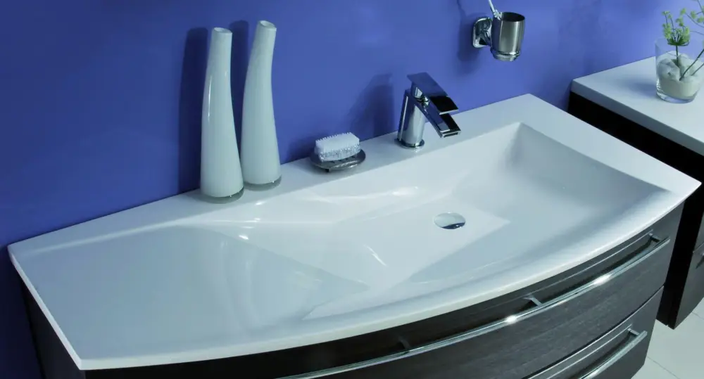 Gratis Versand Puris Crescendo evermite Waschtisch 90 cm - Becken rechts