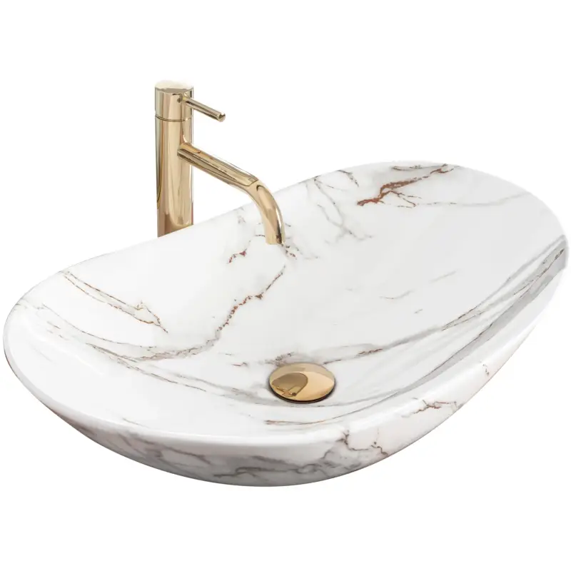 Aufsatzwaschbecken Rea Royal Shiny Aiax Marmor Begrenztes Angebot