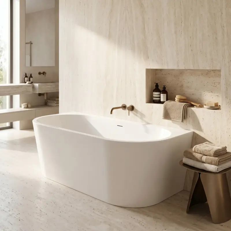 Kracherpreis Acryl Wandmontage Badewanne Rea Capri 180cm