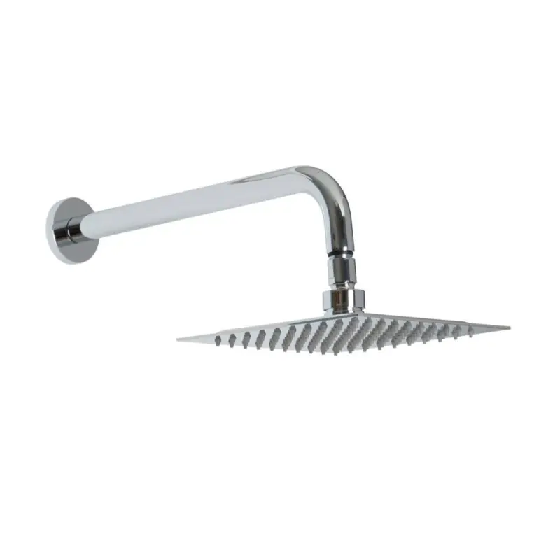 Duschkopf 200x200mm, mit rundem Wandarm - Chrom – Kubix Begrenztes Angebot