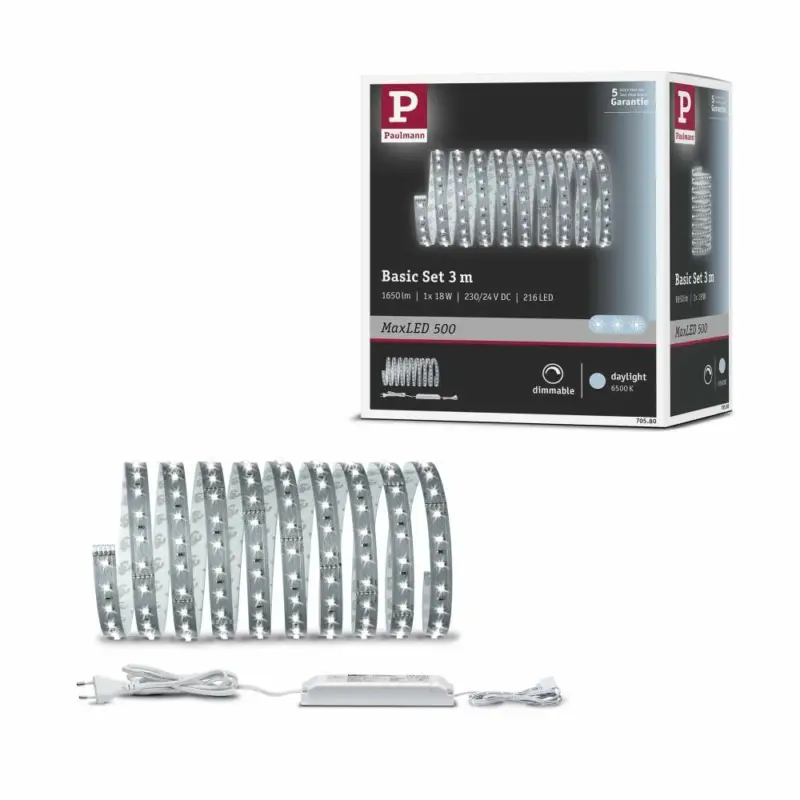 Saisonangebot Paulmann MaxLED 500 Basisset unbeschichtet 3m Tageslichtweiß