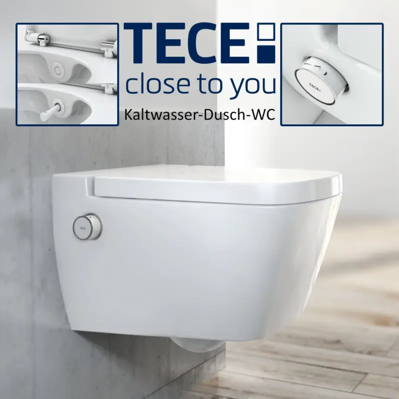 Set Dusch-WC Dusch-Toilette für Kaltwasser mit TECEone WC-Sitz Toilettenaufsatz Gratis Versand