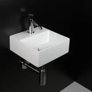 Kostenloser Rückversand repaBAD Aufsatzwaschtisch „Micro“ 300 × 300 mm in Weiß