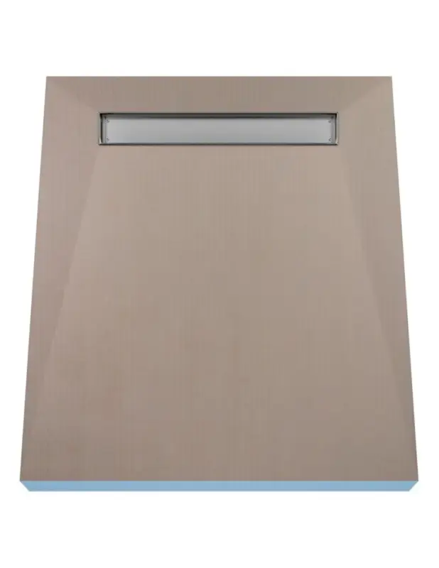 Echt Duschelement 90 x 120 cm 4-seitiges Gefälle mit Rinne Wiper Showerlay Line Premium Pure für Fliesenboden