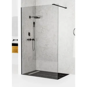 Duschwand 110 cm Set 8 mm ESG Verre Black Geprüft