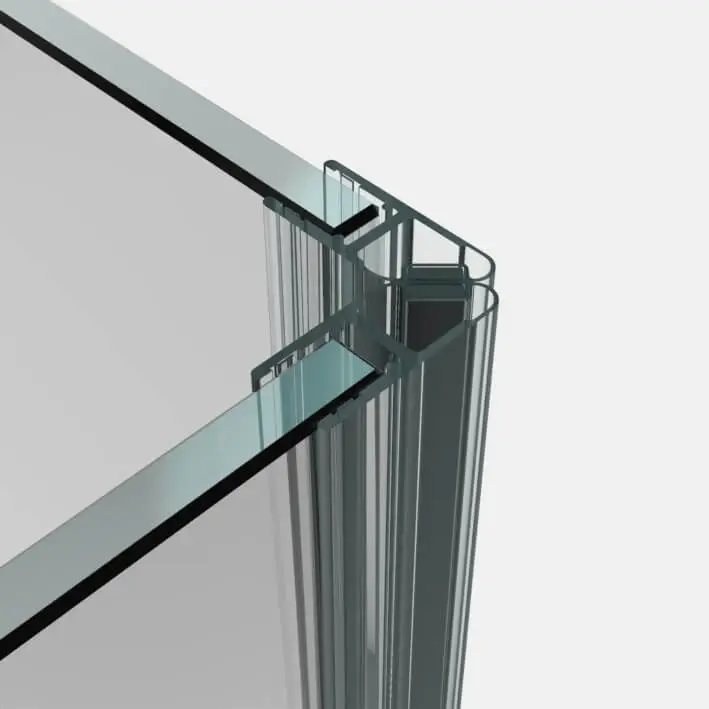 Aktuell Magnetdichtung für Duschtüren 90° Glas an Glas