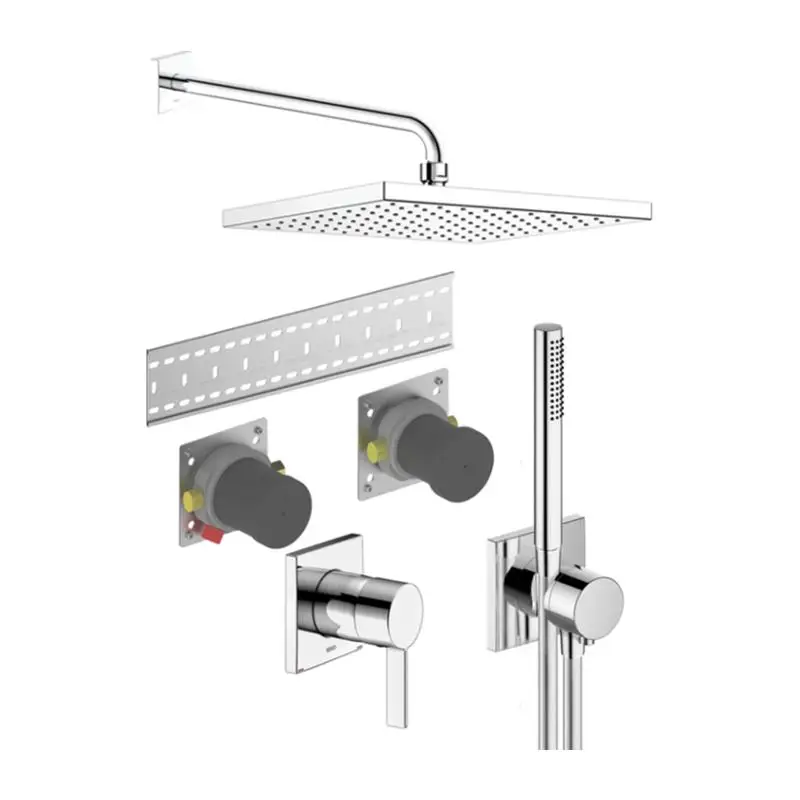 Direkt Vom Hersteller Keuco IXMO Unterputz Duschsystem mit Einhebelmischer eckig mit Kopfbrause 250x250 Wandanschluss und Grundkörper, chrom