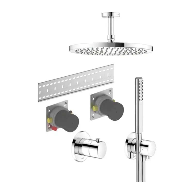 Kracherpreis Keuco IXMO Unterputz Thermostat Duschsystem rund mit Kopfbrause 250 Deckenanschluss und Grundkörper, chrom