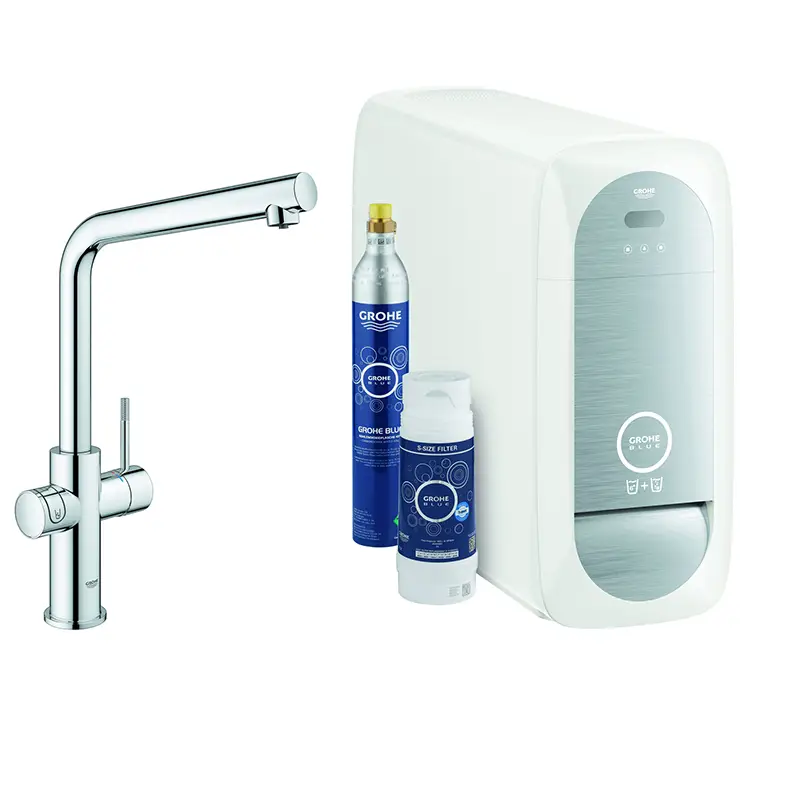 Grohe Blue Home Starter Kit Einhebel-Küchenarmatur, mit Filterfunktion chrom Garantierte Lieferung