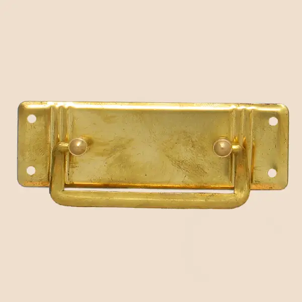 Garantierte Lieferung Jugendstil Möbelschild geprägt Messing MGL 110 x 35mm mit Griff Serie JU004